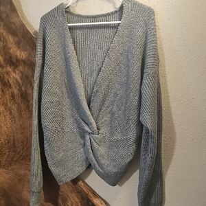 Amazon Gray V-Neck Women's Sweater